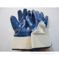 Blue Nitrile Coated on The Palm/Finger. Jersey Liner. Safety Cuff Glove (DCN309)